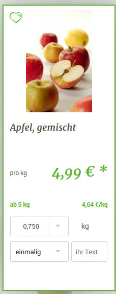 Bestellung Apfel