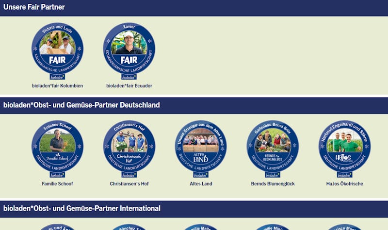bioladen*: die Lieferanten